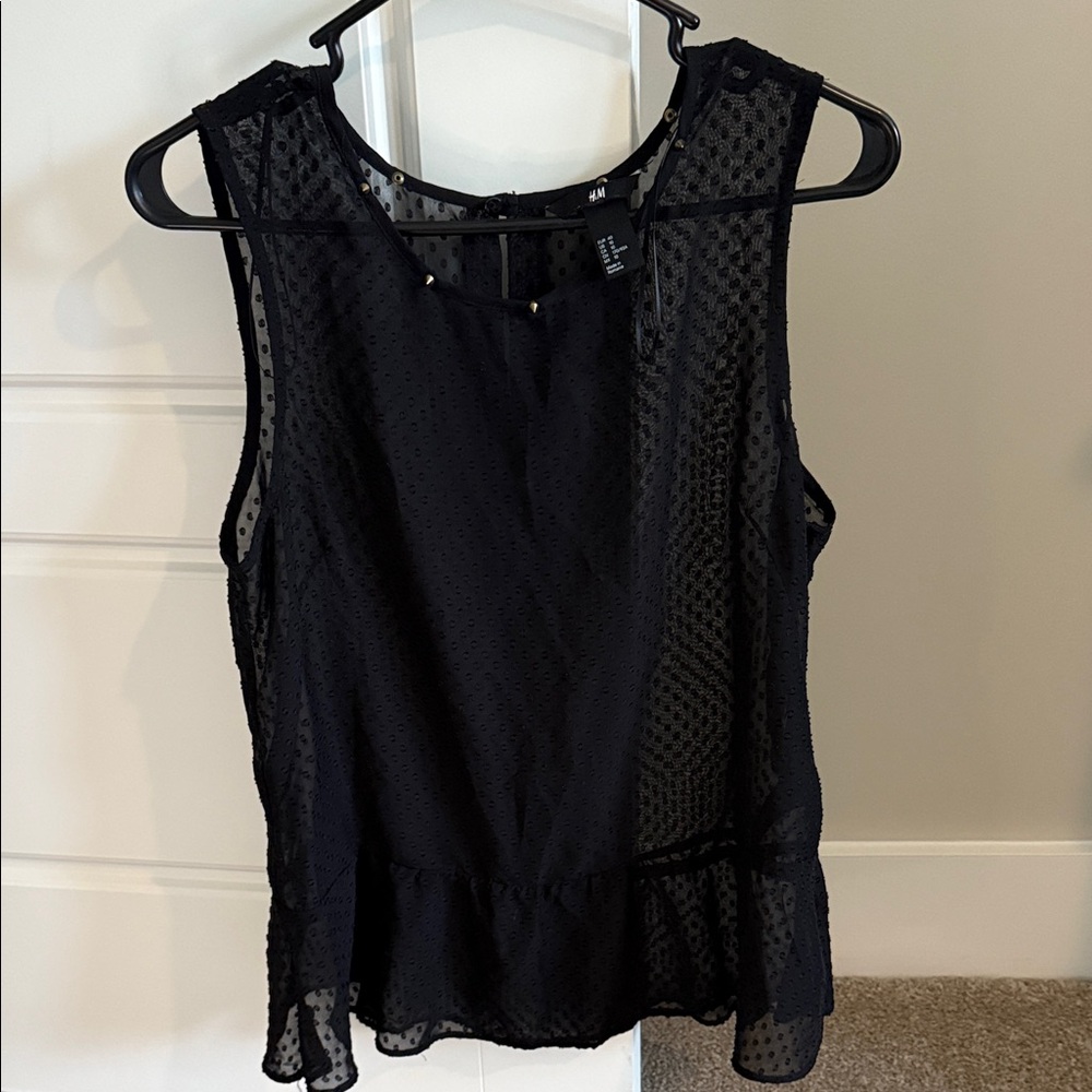 H&M Sheer Black Sleeveless Blouse